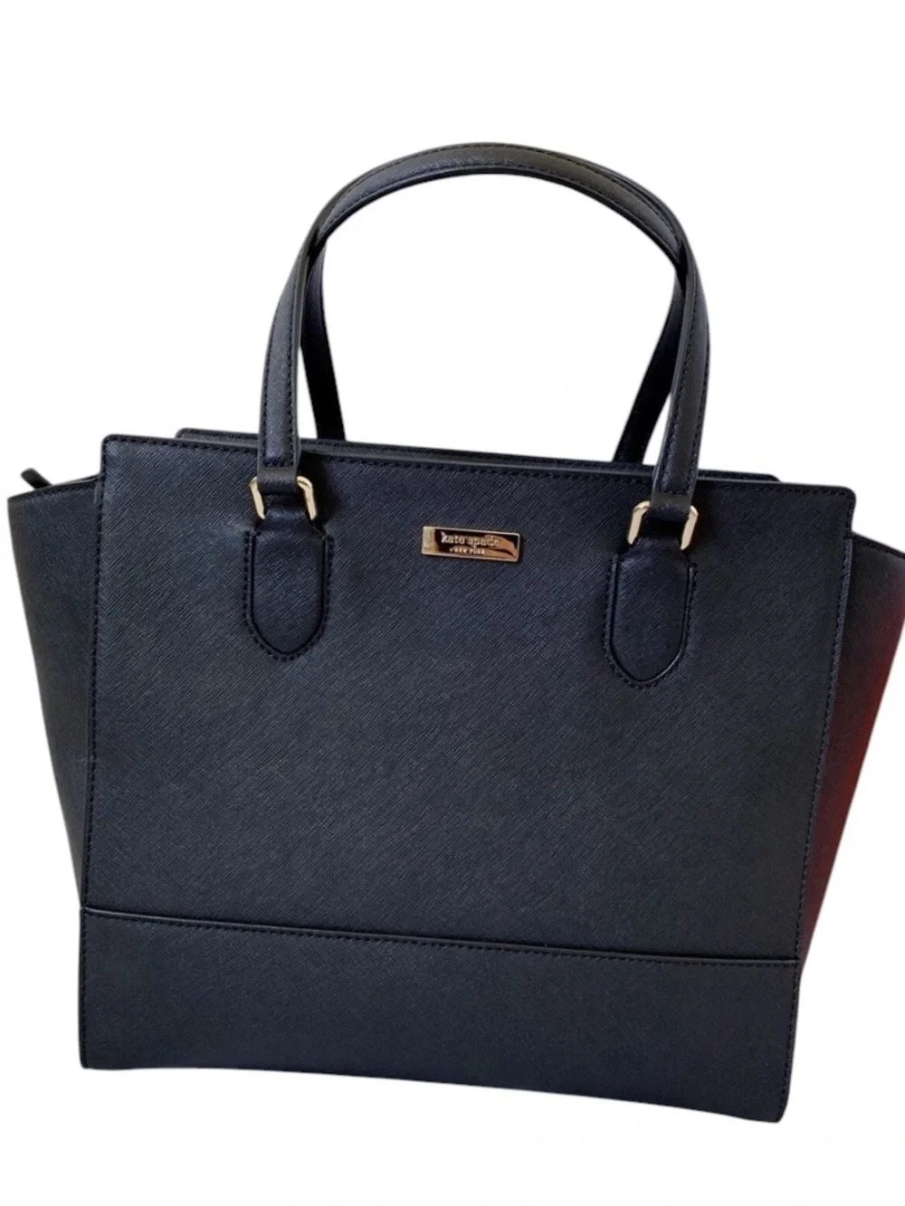 Kate Spade New York Laurel Way Hadlee bag black Saffiano leather gold hardware